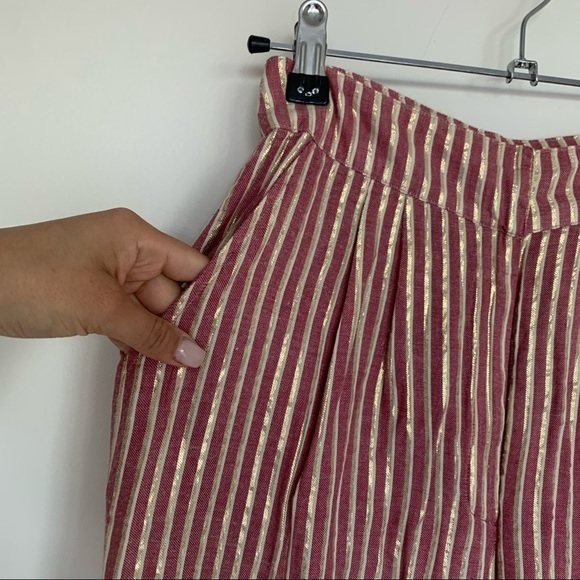 Revolve Tularosa Culotte Pants Strips Pink and Gold - Picture 6 of 13